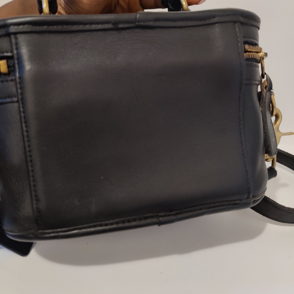 Coach Black Leather Top-Handle Crossbody Bag with Gold Hardware - Picture 5 of 12